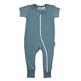 PARADE Organic Essentials '2-Way' Zip Romper - Short Sleeve Ocean 2T