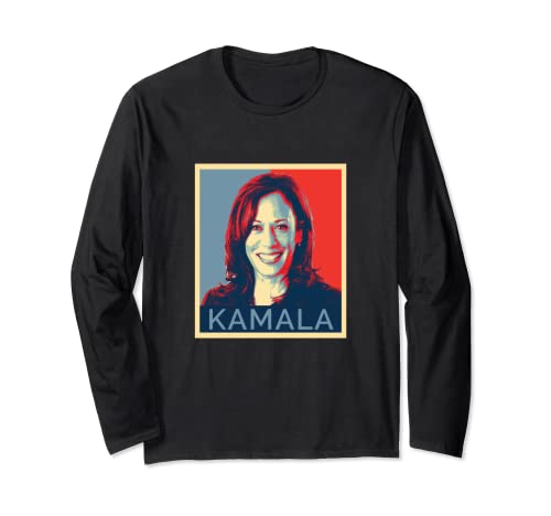 Kamala Harris 49 Vice President Portrait Pop Art Long Sleeve T-Shirt
