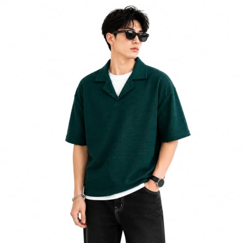 Image of Waffle (Cotton) Men t-Shirts Classic Short Sleeve Lightweight Summer Wear Casual Oversized t Shirt for Men