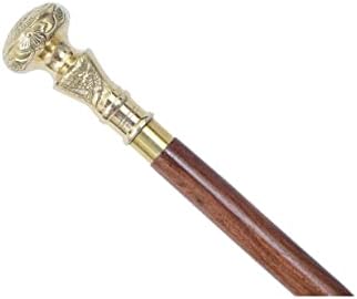 Vintage Brass Handle Victorian Walking Stick with Foldable Telescope Wooden Cane – Antique Style Designer Walking Cane for Men & Women, Collectible Gift image 5