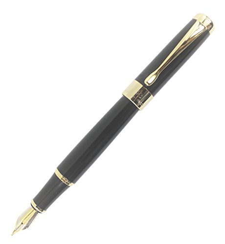 Gullor Jinhao 18KGP pluma pluma media con convertidor de tinta - negro Cover