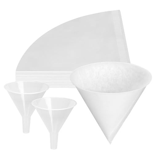 62 Pack Disposable Cooking Oil Filter Paper with Funnels, 4.5"Deep image 2