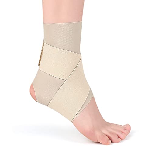 Ankle Support,Thin Sports Bandage Compression Ankle, Adjustable Brace Fixed Fitness Protective(Skin tone,2root,M)