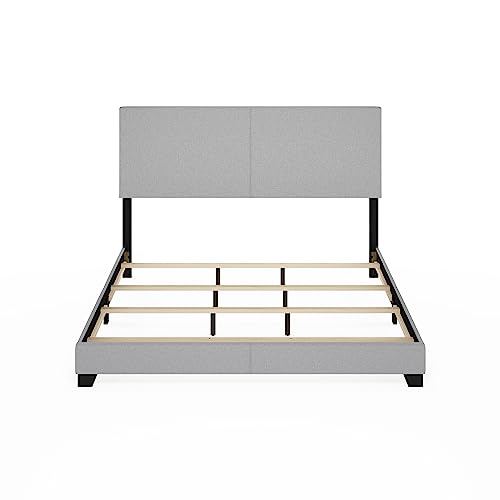 Furinno PESSAC Fabric Upholstered Bed Frame, California King Size, Glacier - image 7