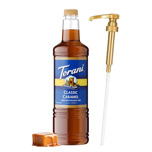 Image of Torani Sugar Free Classic Caramel Syrup 1L Bottle - Keto, Zero Calorie