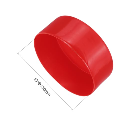 Image of uxcell 2pcs Rubber End Caps 130mm(5.1 Inch) ID Vinyl Round Tube Bolt Cap Cover Screw Thread Protectors Red, 50mm Height