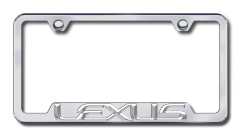 Au-TOMOTIVE GOLD Lexus 3D License Plate Frame - Chrome Name on Chrome Frame