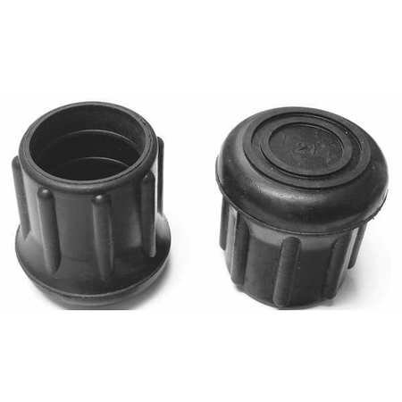 Black Rubber, 25Pk,Round Slip-On Furniture Protective Leg Tips, 1 1/8 in Leg Outside Dia,2041004801