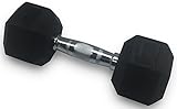 Everyday Essentials Barbell Rubber Coated Cast Iron Hex Dumbbell, 20-Pound