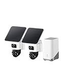 eufyCam S4 2‑Kamera‑Set, kabellose Solar‑Überwachungskamera außen, 3‑Linsen...