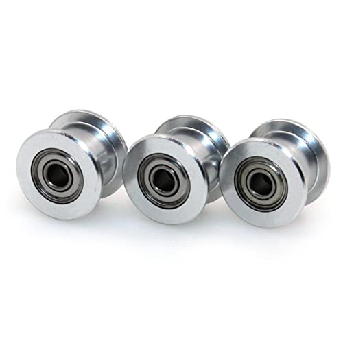 NAMOARLY 5pcs Pulley for 3D Printer Timing Pulley Gt2 Belt Pulley Idler Pulley Silver
