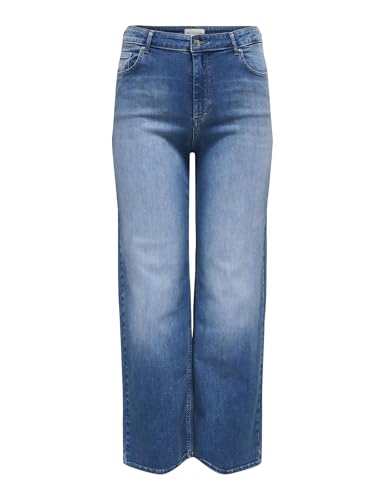 Only Carmakoma Damen Carwilly Hw Wide DNM Rea12187 Noos, Medium Blue Denim, 48W / 32L EU Only Carmakoma Damen Carwilly Hw Wide DNM Rea12187 Noos, Medium Blue Denim, 48W / 32L EU