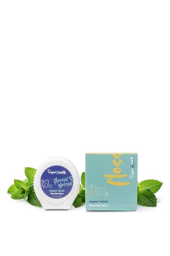 SuperMouth® Fluoride Floss – Patented Expanding Floss Removes 40% More Plaque, Nano-Hydroxyapatite, Vitamins D3 & K2, Xylitol, No Forever Chemicals, Strengthens Enamel & Gums – 4 Flavor Options
