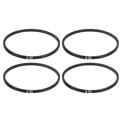 uxcell 4Pcs 3L230 Classic Wrapped Rubber V-Belt, 23"(584mm) Outside Circumference, 3L Profile V Belt 3/8" Width 7/32" Height