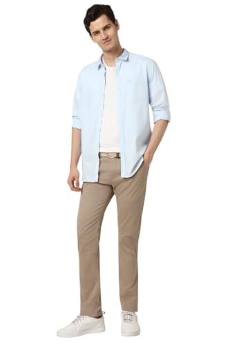Image of Peter England Men's Skinny Fit Mid Rise Premium Casual Trouser Chinos