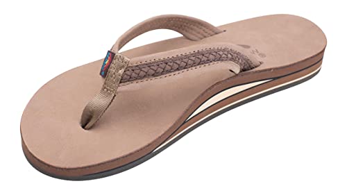 Image of Rainbow Sandals The Willow - Double Layer Leather Dark Brown /Expresso Sandal with Double Braided 3 /4 inch Strap, Ladies, X-Large, 8.5-9.5 D(M) US