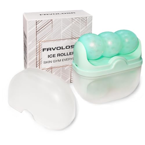 Ice Roller for Face and Eyes Facial Skin Care Tool 2-in-1 Ice Roller for Face & Eyes - Reduces Puffiness, Relieves Migraines, with Travel Case - Ideal Gift for Women (Green)