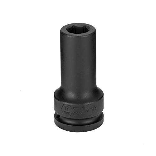 Image of JETECH 17mm Deep Impact Socket, 3 /4-Inch Drive 6-Point Metric, Cr-Mo Alloy Steel Heat-Treated, Extended Length for Impact Wrenches & Heavy Equipment