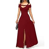 Formal Dresses for Women Sexy Off Shoulder Dress Party Casual Elegant Business Slit Maxi Dresses Cocktail Long Gown Vestidos Casuales para Mujer Red