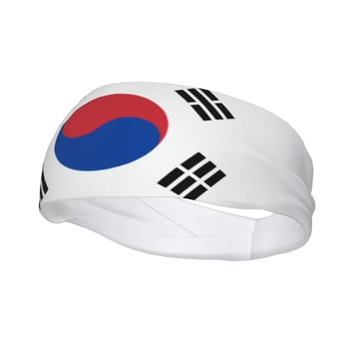 Cute South Korea Flag Sports Headband & Sweatband Hairband for Women Men for Running Cycling Yoga Hiking