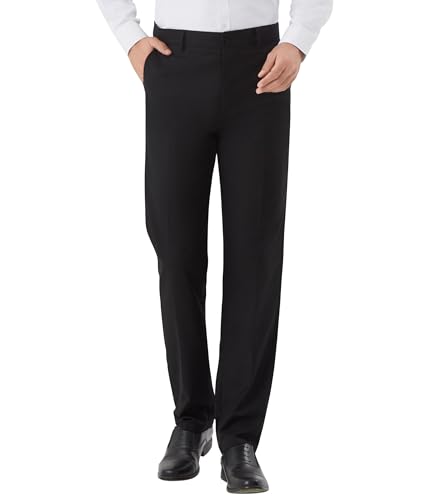 Image of Men's Tall Classic Fit Flex Flat Front Dress Pants Formal Pants for Business & Office
