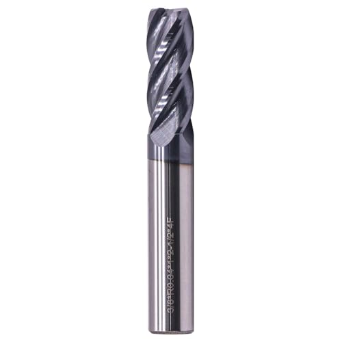 Image of 3 /8 inch 4 Flute Solid Carbide End Mill, 0.04 inch Corner Radius, AlTiN Coated | 30 Degree Helix, 3 /8 inch Cutting Diameter, 3 /8 inch Shank Diameter, 1 inch Length of Cut, 2-1 /2 inch Overall Length
