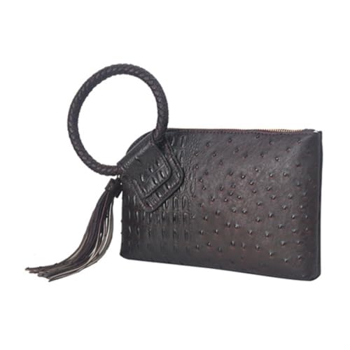 Image of NGIL Faux Leather Mini Wristlet Purse | Women's Handbag, Fashion Wristlet Wallet, Compact Everyday Purse with Fringe Tassel