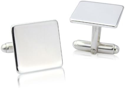 Plain Square Sterling Silver Cufflinks. FREE ENGRAVING