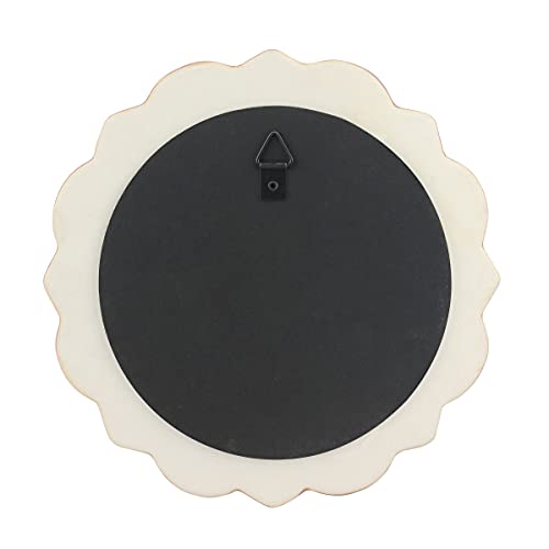 Stonebriar Decorative 9" Pale Pink Round Floral Ceramic Accent Wall Mirror with Attached Hanging Loop - Image 3