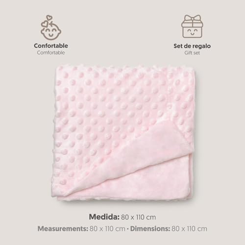 INTERBABY 0881-02 Microfase Babydecke 80 X 110 cm, rosa