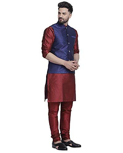 Image of BENCOOPER Men's Dupion Silk Kurta Pyjama & Jacket Set