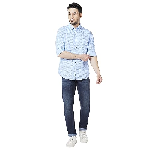 Image of Spykar Men's Regular Fit N /A Full Sleeve Printed Casual Shirts