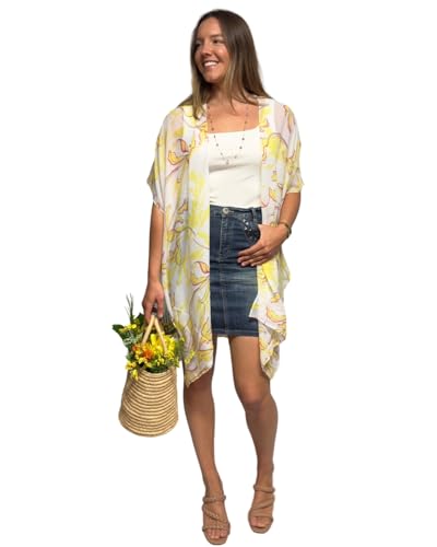 Image of Humble Hilo Womens Kimono Cardigan Sleeveless Lightweight Cover Up Casual & Flowy, 2 Sizes