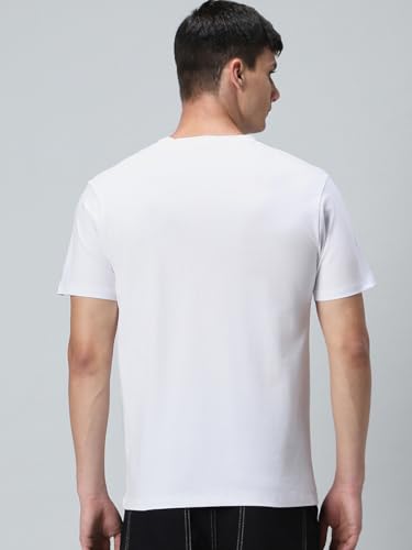 Image of Bewakoof Men's Graphic Print Regular Fit Half Sleeve Round Neck Pure Cotton T-Shirt