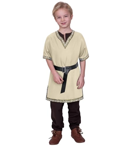 Disfraz medieval infantil tunica vikingo con cinturón miniatura 2