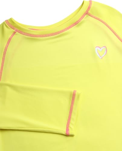 Image of Pink Platinum Girls Rash Guard - UPF 50+ Sun Protection Quick Dry Summer Long Sleeve Swim Shirt Rash Guard for Girls