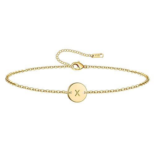 Initial Charm Bracelet Engraved Letters X