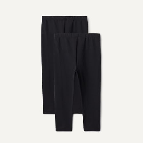 Image of Amazon Essentials Girls' Cotton Stretch Leggings, Multipacks