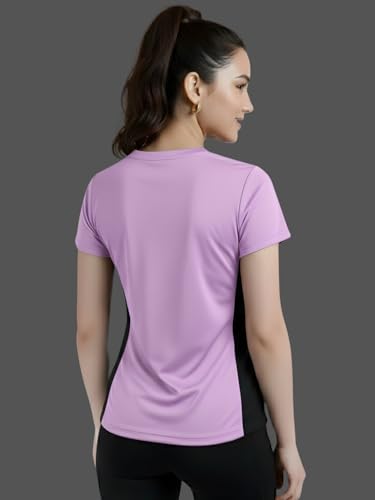 Image of White Moon Gym Tshirt for Women Workout Dry Fit t Shirt Sports Tshirt | Gym Tops for Woman | Lightweight Round Neck Breathable Half Sleeve Activewear Running Yoga Tops for Woman