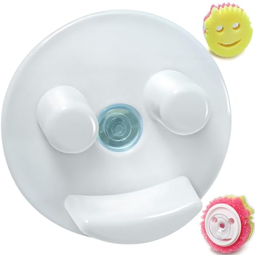 Image of Scrub Daddy Caddy Organizer for Kitchen Sink & Bathroom – Scrub Mommy & Sponge Daddy Holder with Suction Cup – Dishwasher Safe Sink Storage Organizer by BeraTek – White 1 Pack