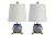 JONATHAN Y JYL3014A-SET2 Justina 16" Ceramic Mini Table Lamp(Set of 2) Cottage,Transitional for Bedroom, Living Room, Office, College Dorm, Coffee Table, Bookcase, Blue/White