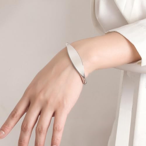 Unisex 925 Sterling Silver Bangle Bracelet -Simple Women Men Torque Bracelet Solid Smooth Plain Polished On Cuff Fashion Fine Jewelry Gifts4