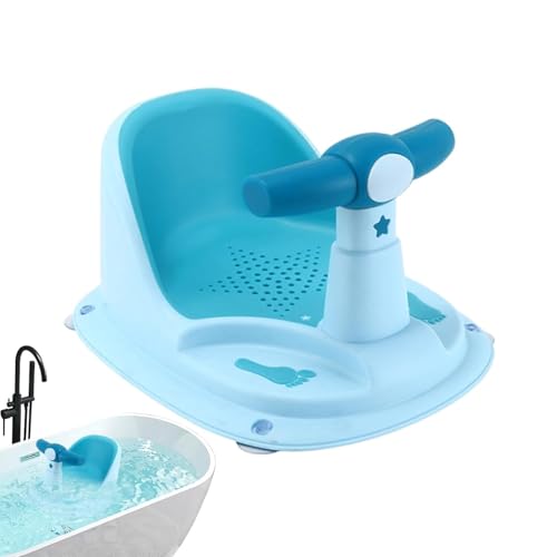 Image of Sevia Baby Bath Seat 6 Months & up, Bath Seat for Baby, Toddler Bath Seat with Suction Cups, Non-Slip, Detachable Cute Portable Toddler Shower Chair Provides Backrest Support (Blue)