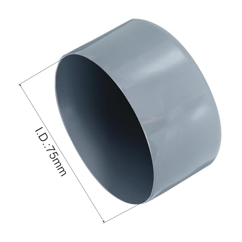 Image of uxcell 2pcs Rubber End Caps 75mm ID Vinyl Round Tube Bolt Cap Cover Screw Thread Protectors Grey, 50mm Height
