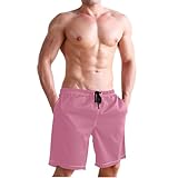 GuoChe Pantalones cortos de natación transpirables para hombre, color rojo violeta pálido, con Comprion de 20,32 cm / 22,86 cm de largo, Con color, XX-Large