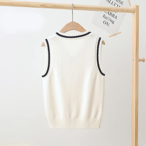 JEATHA Kids V Neck School Uniform Sweater Vest Sleeveless Ribbed Knited Pullovers Tank Top for Boys and Girls3