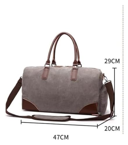 Travel Bag Canvas Tote Gym Bag with Shoe Bin Designed for Outdoor Leisure Travel Travel Portable Single Shoulder(5)2