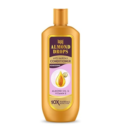 Bajaj Almond Drops Anti Hairfall Conditioner, 175ML, For Dry & Frizzy Hair, With Almond Oil & Vitamin E to Reduce Frizz & Smoothen Hair, Ideal for all Hair Types, 1 Count