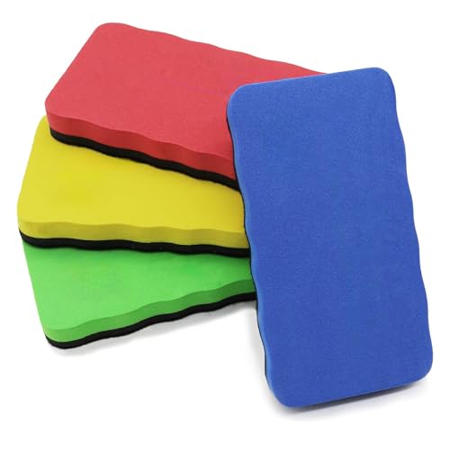 Whiteboard Schwamm Magnetisch - 4 Pcs Whiteboard Wischer mit Magnet - White board Reiniger und Löscher Radierer Set für Trocken und Nass Reinigung 10.2x5.5x2 cm