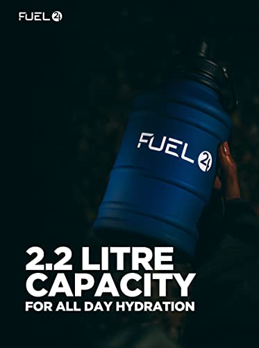 Image of Fuel24 1.3L /2.2L Water Bottle Metal - STRONG, Drop & Leakproof BPA free 1L 2L Water Bottle Stainless Steel (2 Litre) - Large Gym Bottles for Men, Sports Bottle, Travel, Hiking Water Bottle
